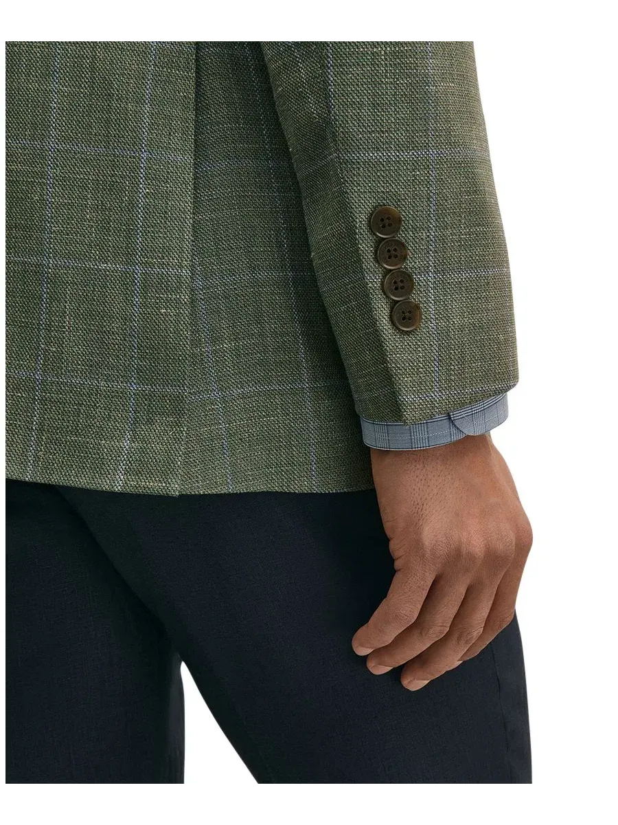 Пиджак классический с лацканами Brooks Brothers — изображение 4 из 5, зеленый