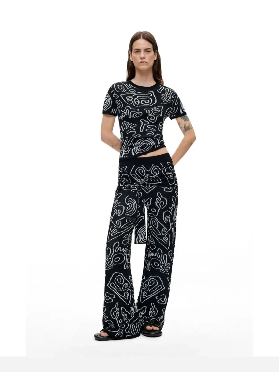 Женские джаккардовые трикотажные брюки с принтом Desigual