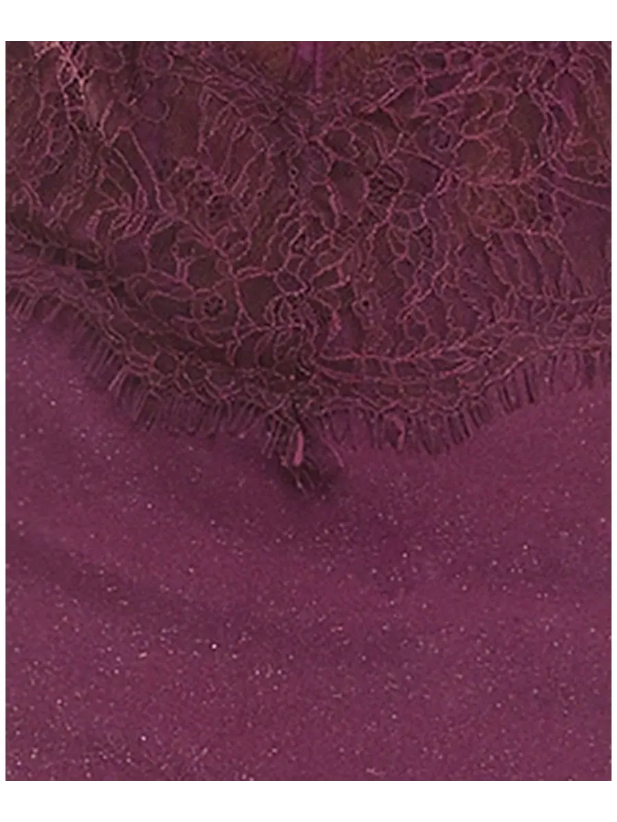 Платье с корсетом, кружевной аппликацией и блестками, модель Corset Lace Glitter Satin SENI & CADE — изображение 6 из 6