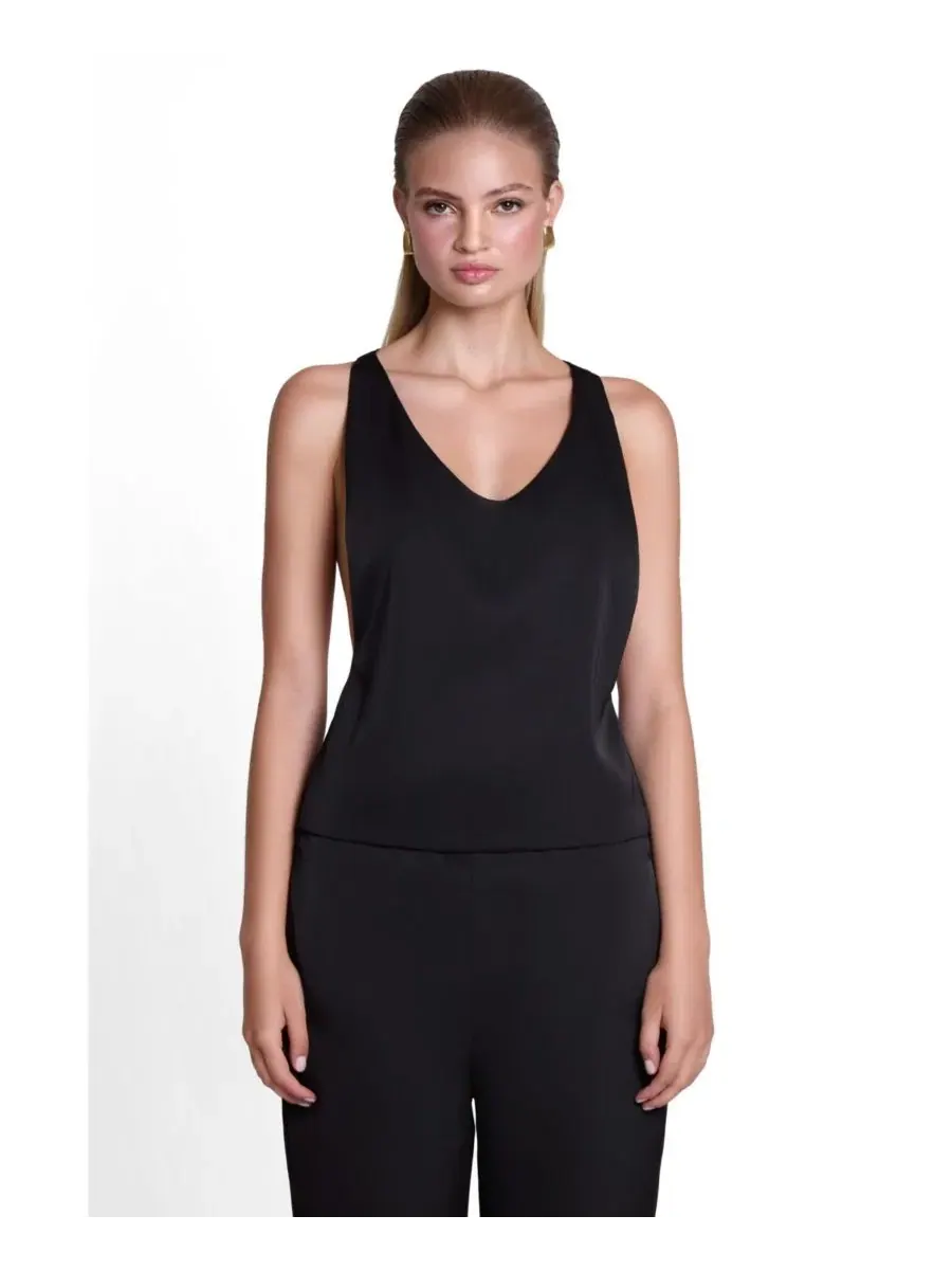 Топ с глубоким вырезом по бокам, без рукавов, Suri Satin Racerback Top LEAU