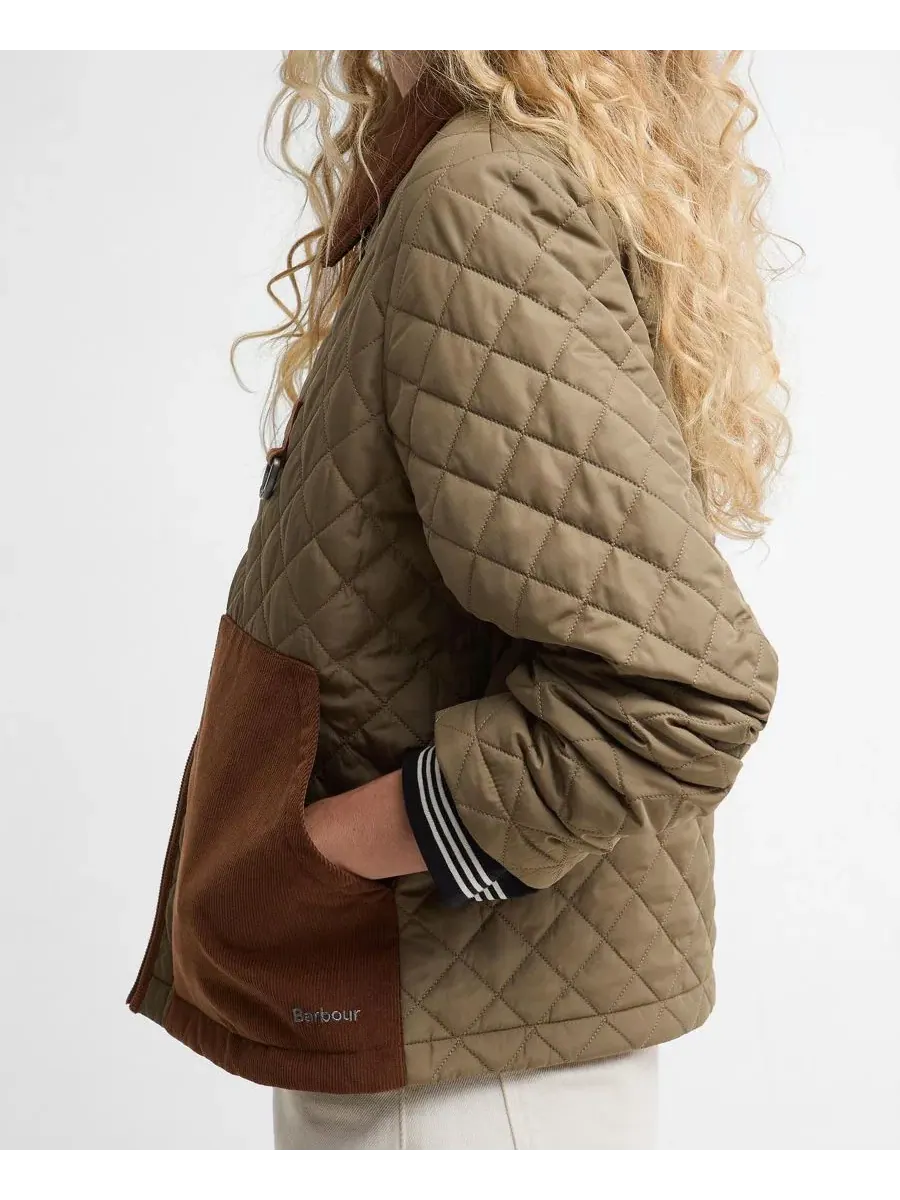 Женский стеганый жакет с молнией Aylesby Barbour — изображение 3 из 6, зеленый
