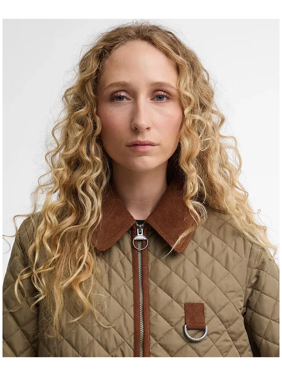 Женский стеганый жакет с молнией Aylesby Barbour — изображение 4 из 6, зеленый