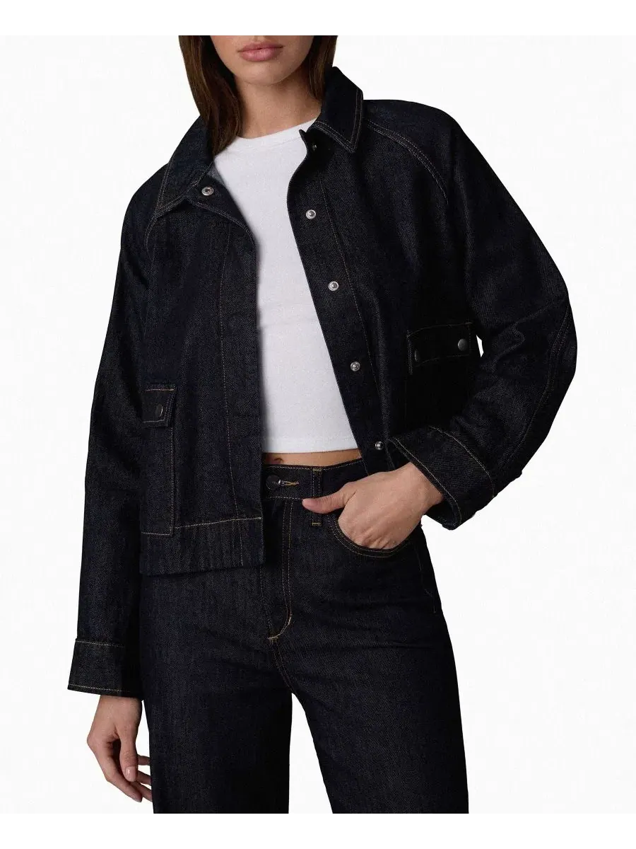 Джинсовая куртка с воротником и накладными карманами Joe's Jeans — изображение 3 из 6, выцветший