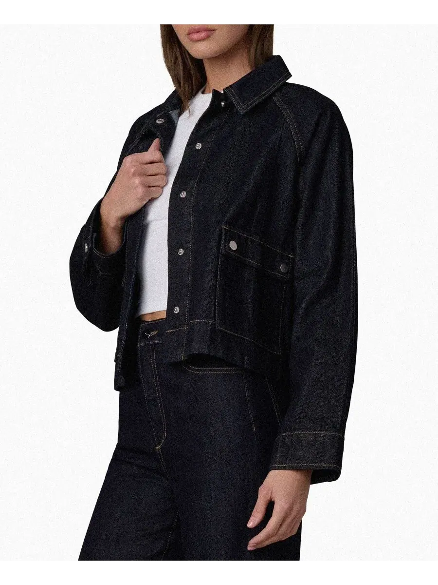 Джинсовая куртка с воротником и накладными карманами Joe's Jeans — изображение 4 из 6, выцветший