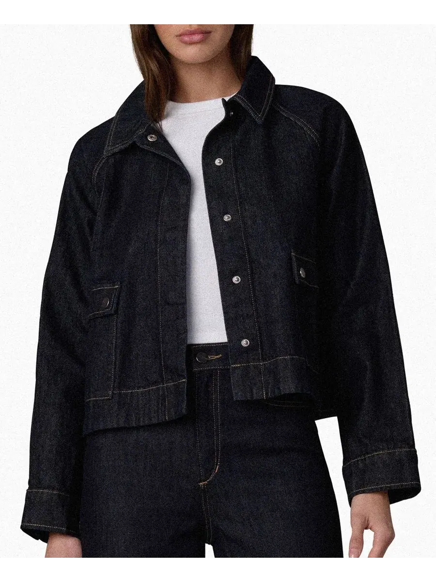 Джинсовая куртка с воротником и накладными карманами Joe's Jeans — изображение 5 из 6, выцветший