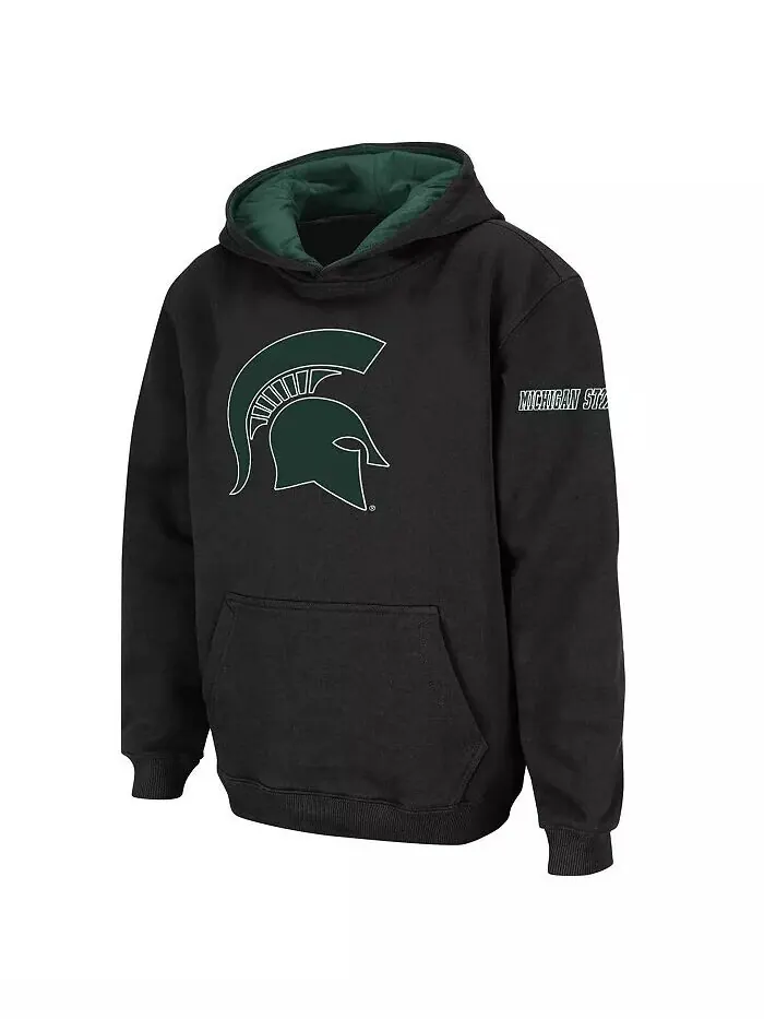 Пуловер с капюшоном и большим логотипом Big Boys Michigan State Spartans Stadium Athletic — зеленый