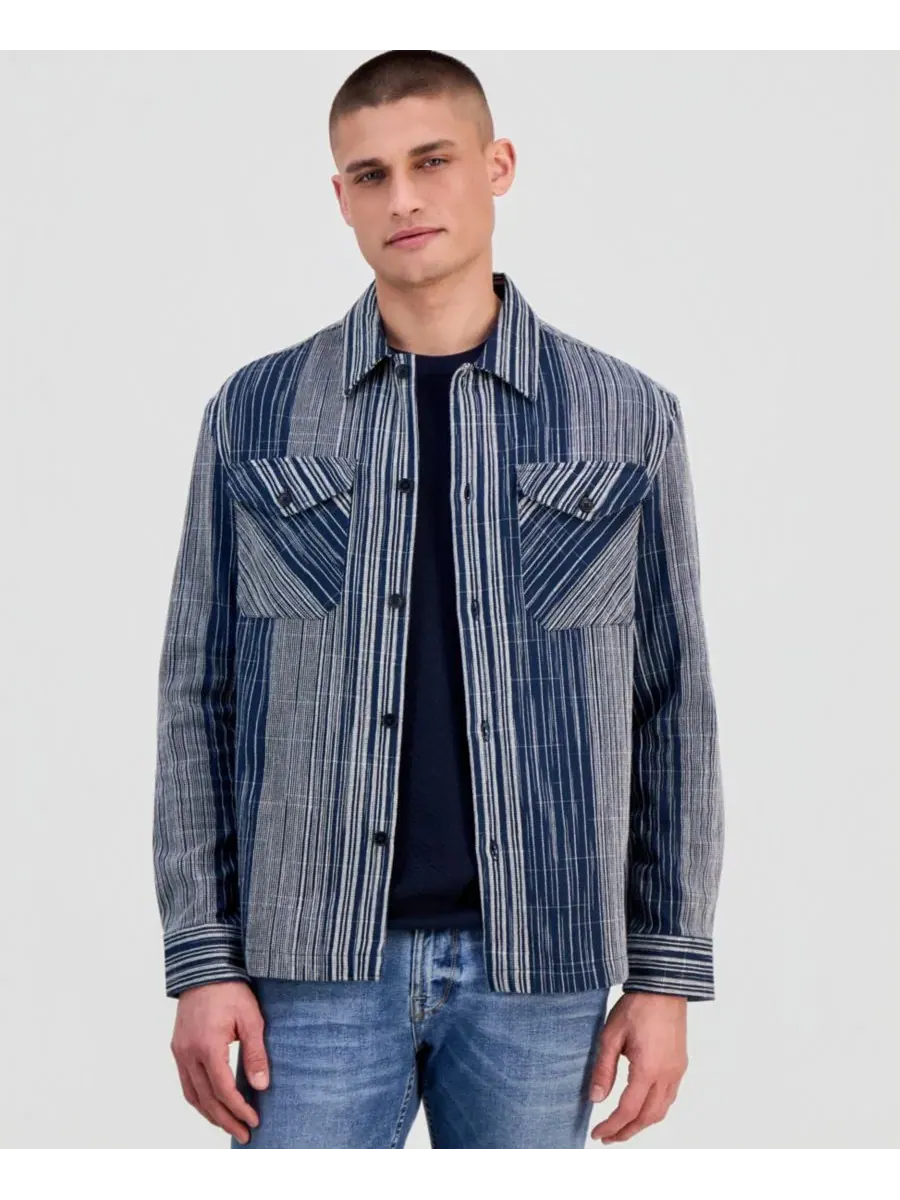Мужская хлопковая рубашка с длинными рукавами Atlas Linear Jacquard GUESS