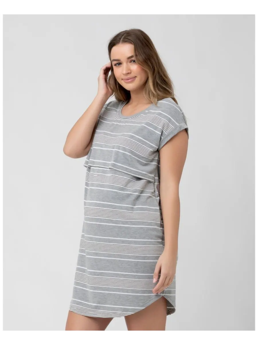Ночная рубашка для кормления Maternity Ripe Stevie Ripe Maternity — изображение 2 из 7, серебристый/белый/черный