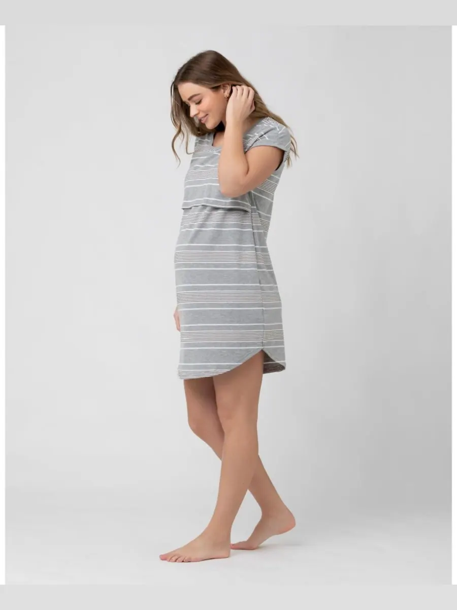 Ночная рубашка для кормления Maternity Ripe Stevie Ripe Maternity — изображение 3 из 7, серебристый/белый/черный