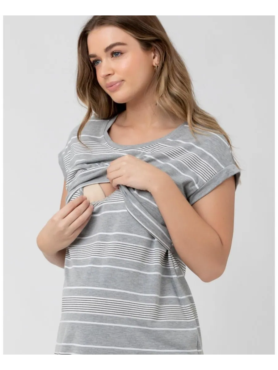 Ночная рубашка для кормления Maternity Ripe Stevie Ripe Maternity — изображение 5 из 7, серебристый/белый/черный