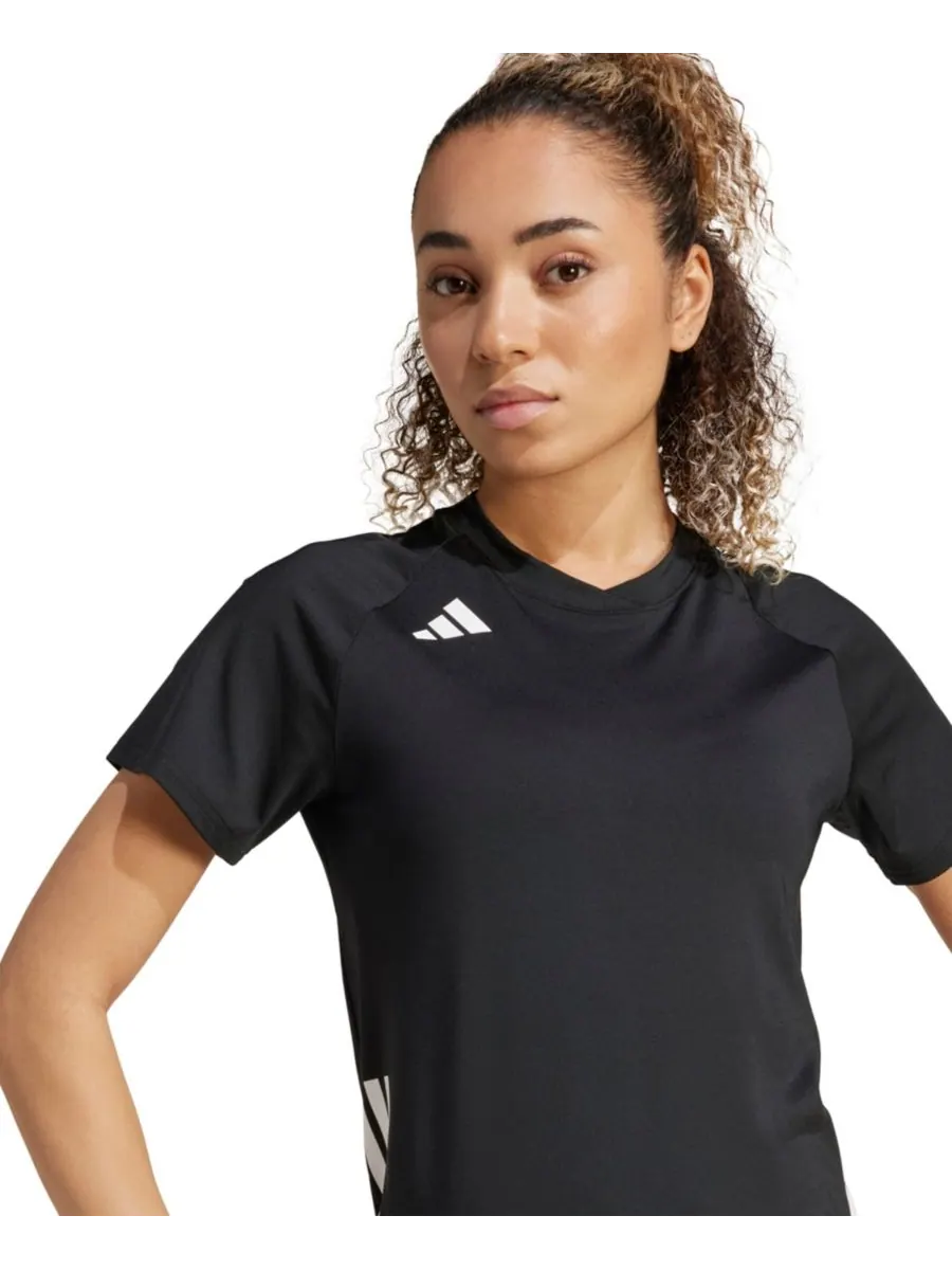Женская волейбольная футболка с коротким рукавом HILO для тренировок Adidas — изображение 2 из 4, черный
