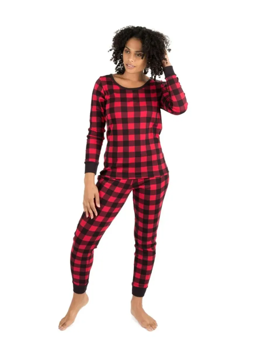 Женская пижама из хлопка с принтом Buffalo Plaid Leveret