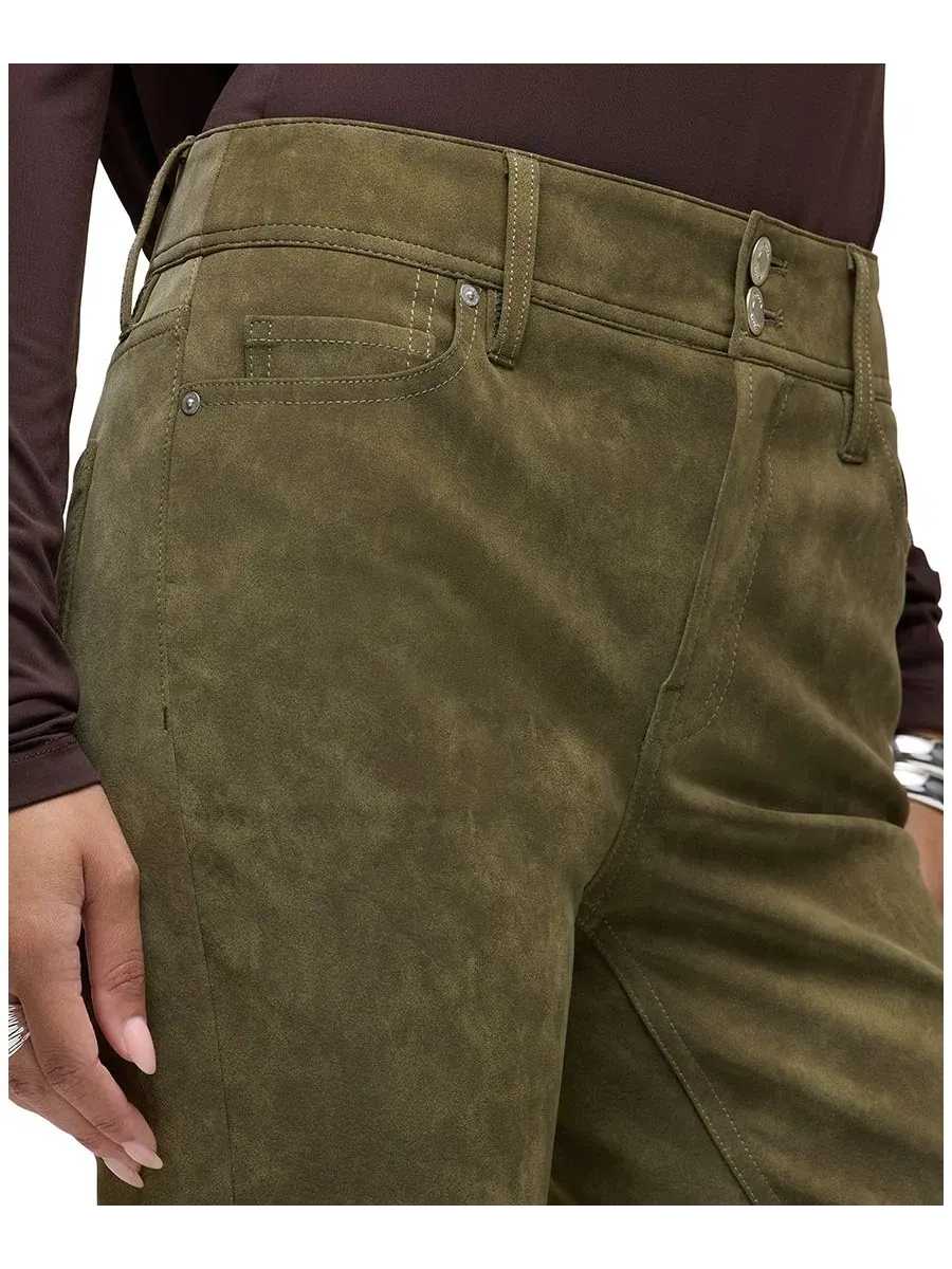 Брюки-клеш из экокожи с высокой посадкой Dani Hudson Jeans — изображение 4 из 6, зеленый
