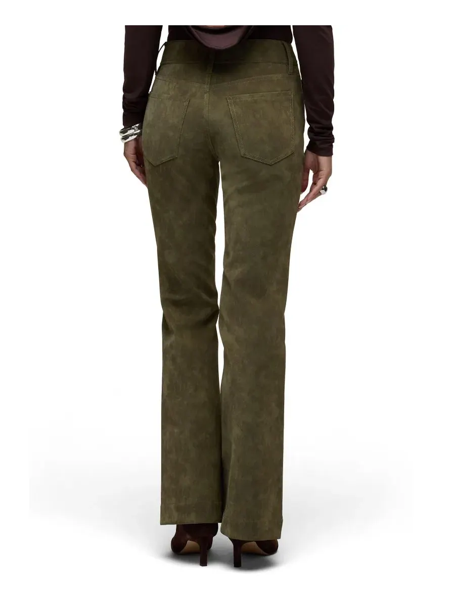 Брюки-клеш из экокожи с высокой посадкой Dani Hudson Jeans — изображение 5 из 6, зеленый