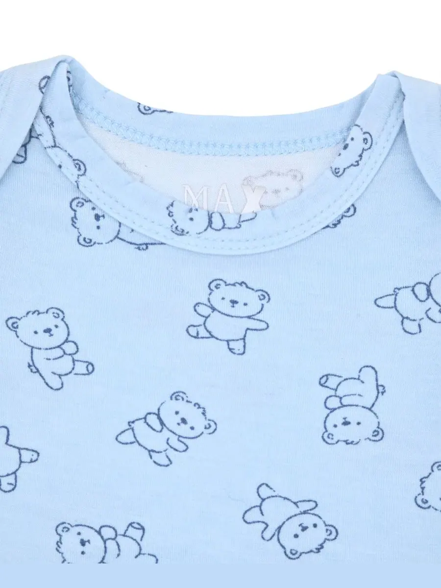 Комплект из платья и шапочки с длинным рукавом, Bear Max & Olivia — изображение 2 из 4, синий