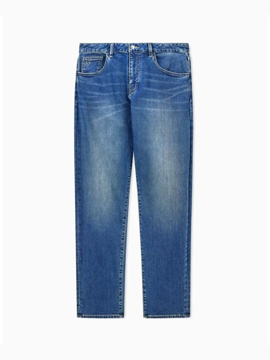 Мужские джинсы J13 Comfort Slim из хлопка A|X Armani Exchange — изображение 5 из 6, синий джинсовый синий