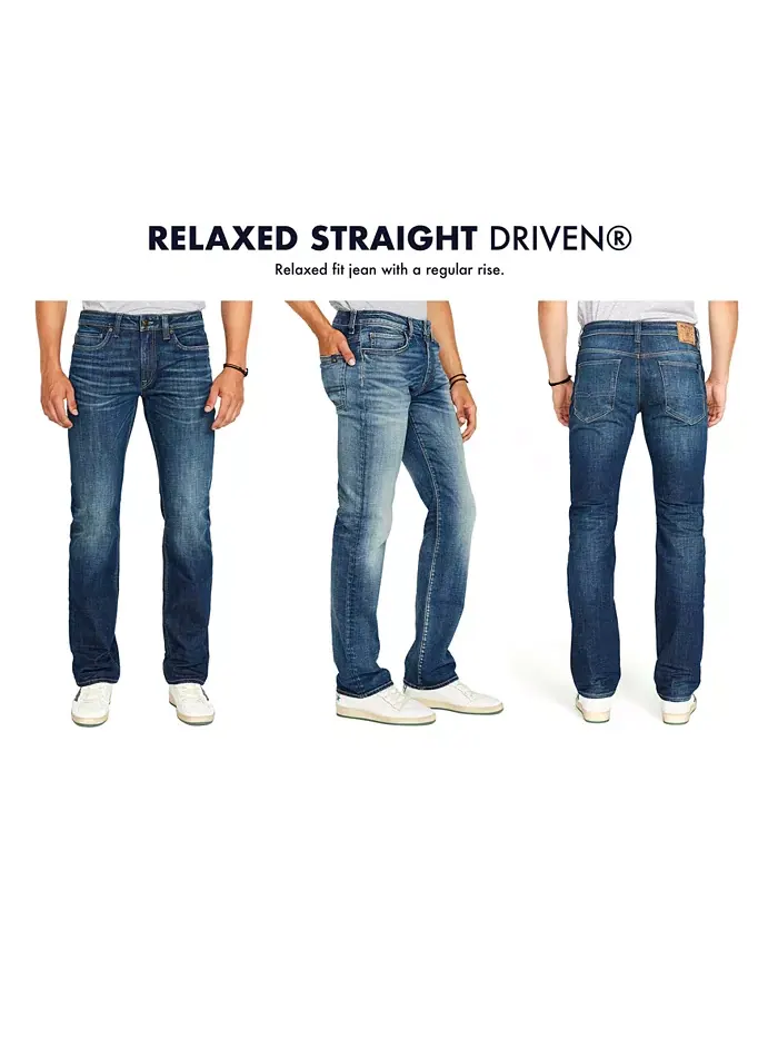 Мужские джинсы Relaxed Straight Driven Buffalo David Bitton — изображение 7 из 7, темный индиго
