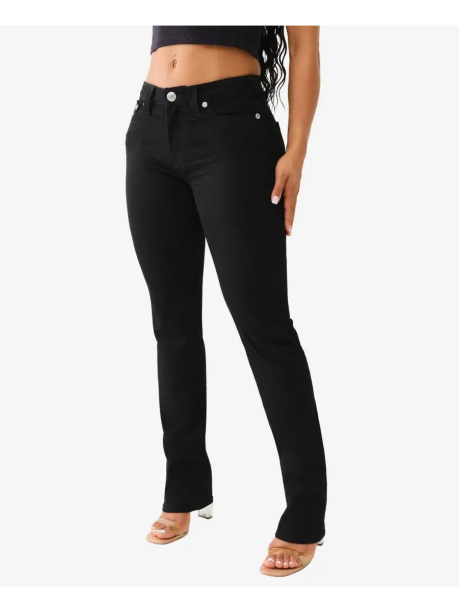 Джинсы прямого кроя Billie Mid-Rise Straight True Religion — изображение 2 из 3, черный