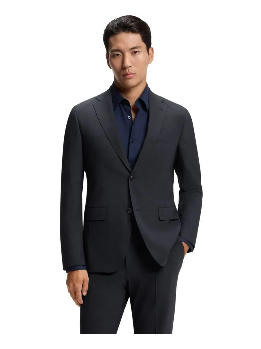 Костюм-двойка мужской с микропринтом, Slim Fit Hugo Boss — изображение 6 из 9, синий