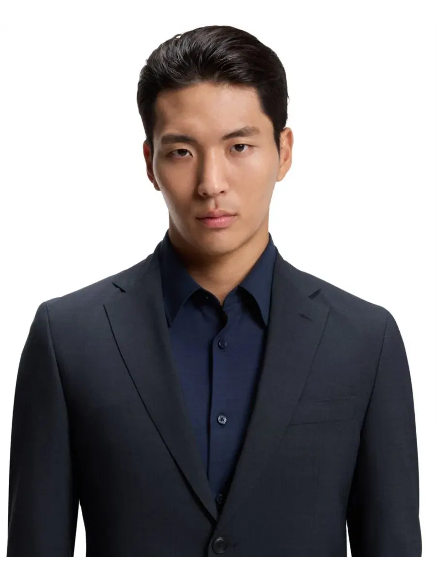 Костюм-двойка мужской с микропринтом, Slim Fit Hugo Boss — изображение 7 из 9, синий