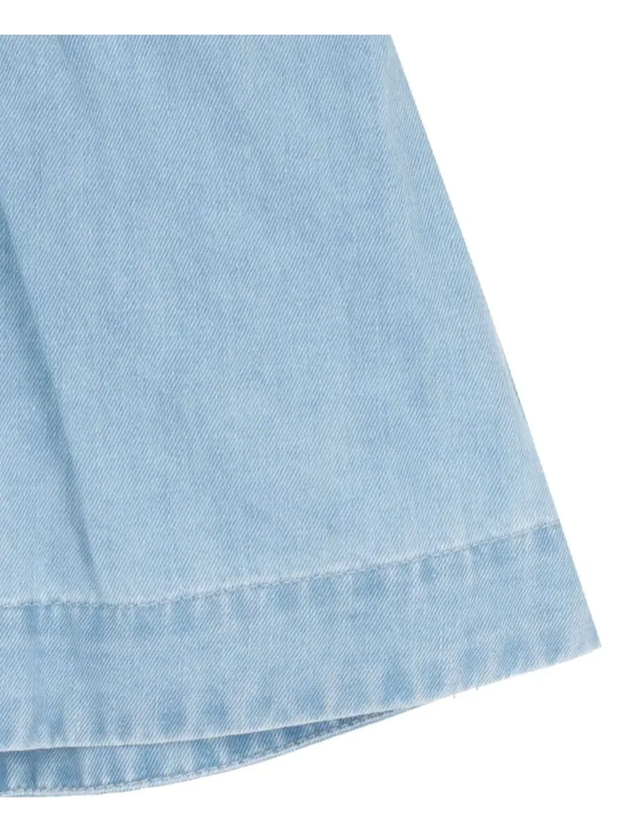 Комплект из боди и джинсового сарафана с бантом Denim Bow, без рукавов Rare Editions — изображение 6 из 6, джинсовый синий