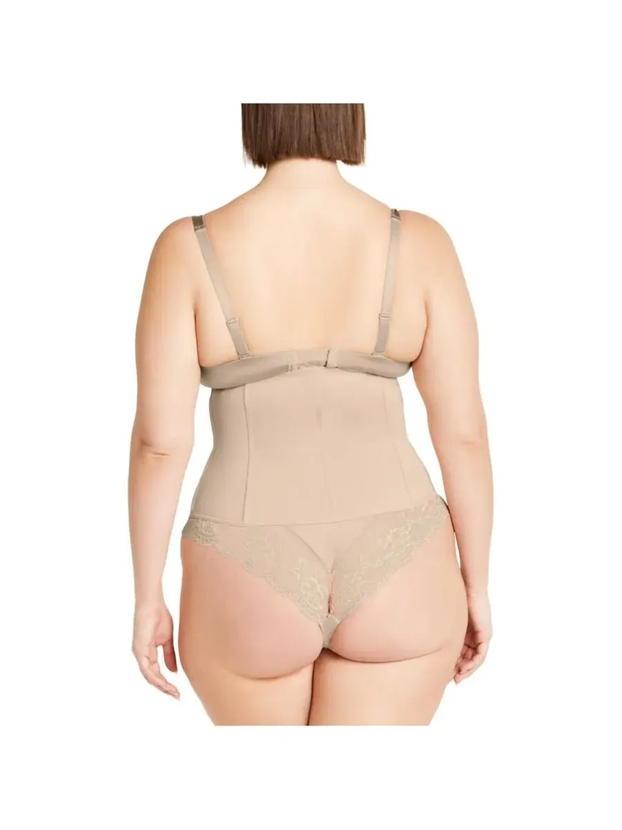 Утягивающий корсет Power Waist Cincher, City Chic — изображение 3 из 3, бежевый