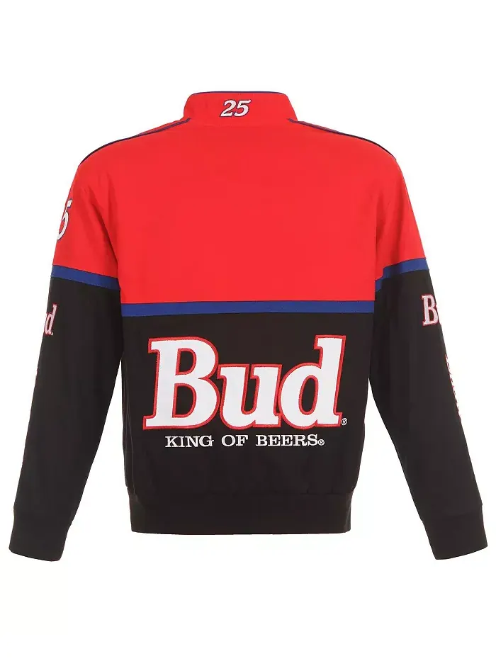 Мужская куртка-униформа водителя Bud King of Beers с полной застежкой на кнопки — изображение 4 из 5, красный