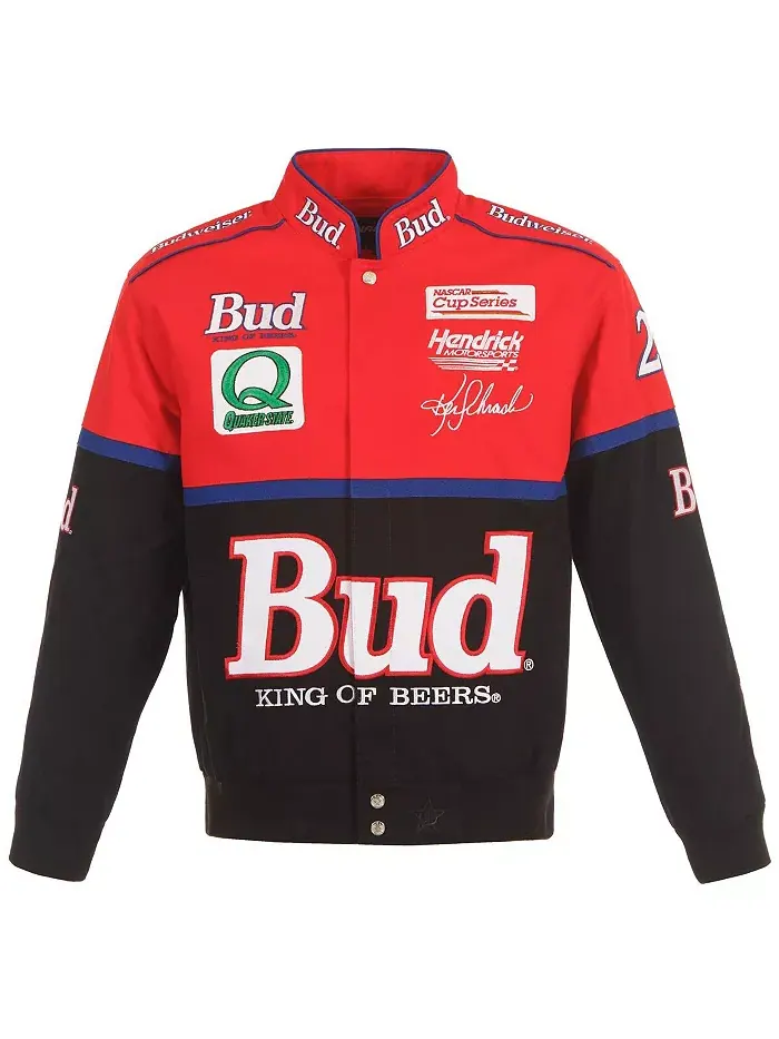 Мужская куртка-униформа водителя Bud King of Beers с полной застежкой на кнопки — изображение 5 из 5, красный