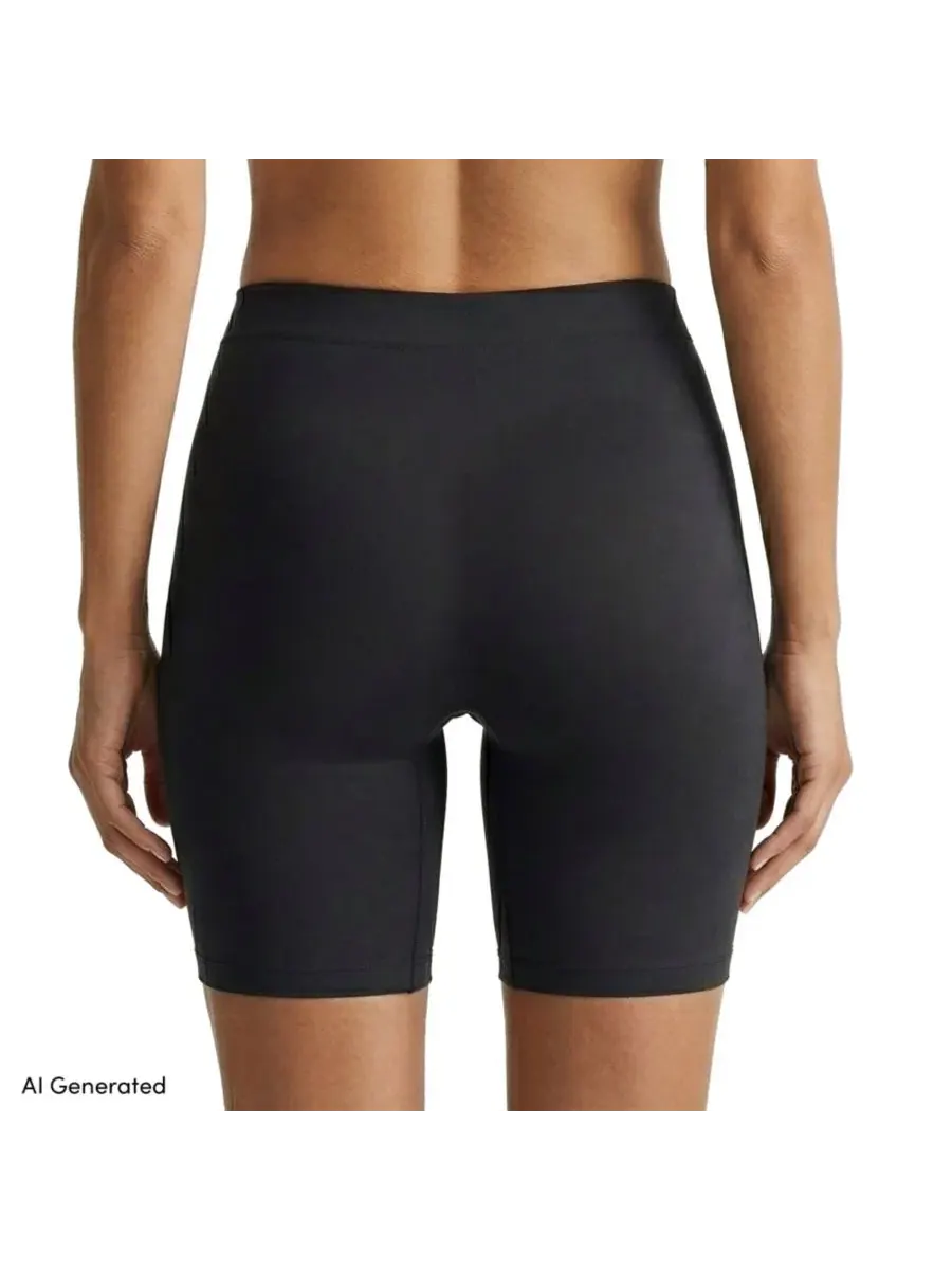 Корректирующие шорты Mid Waist Thigh Shaper Contour Flex Lands' End — изображение 3 из 3, черный