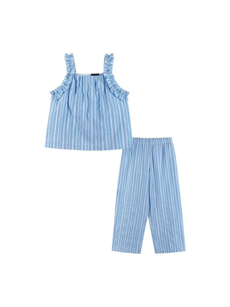 Комплект из топа с рюшами и брюк Big Girls Stripe Woven Ruffle Straps Andy & Evan
