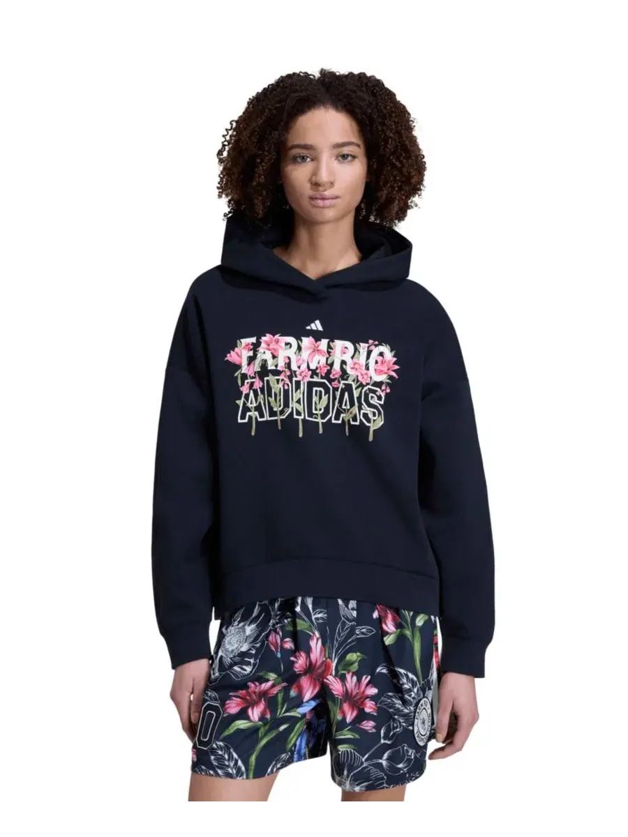 Худи с ярким цветочным принтом adidas x FARM Rio