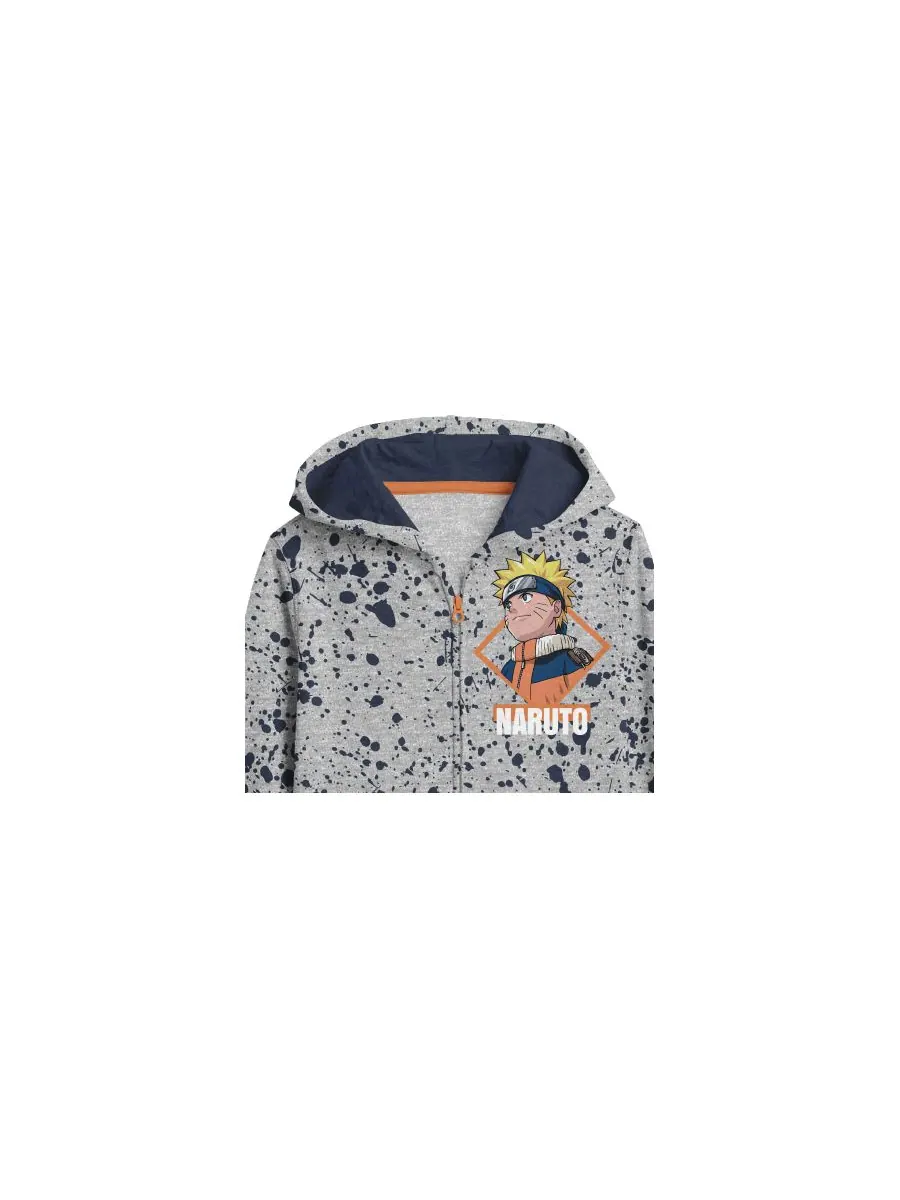 Детский классический комплект для мальчиков: серая толстовка на молнии и темно-синие спортивные — изображение 2 из 4, синий