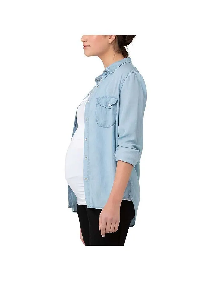 Женская рубашка Bec Chambray Clean Fade Ripe Maternity — изображение 2 из 3, серый