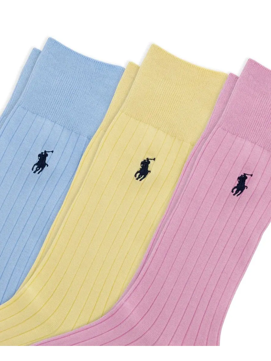 Мужские носки из египетского хлопка Polo Ralph Lauren — изображение 2 из 6, синий/желтый/розовый