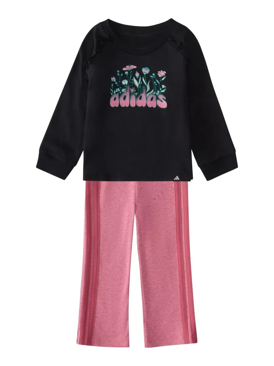 Комплект из лонгслива и брюк с флоральным принтом adidas