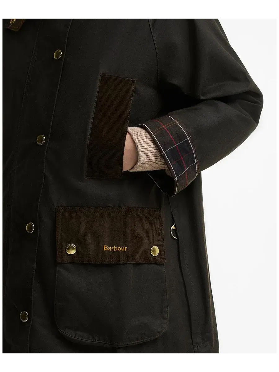 Женская куртка Modern Beaufort с воротником-шнурком Barbour — изображение 5 из 6, оливковый/классический