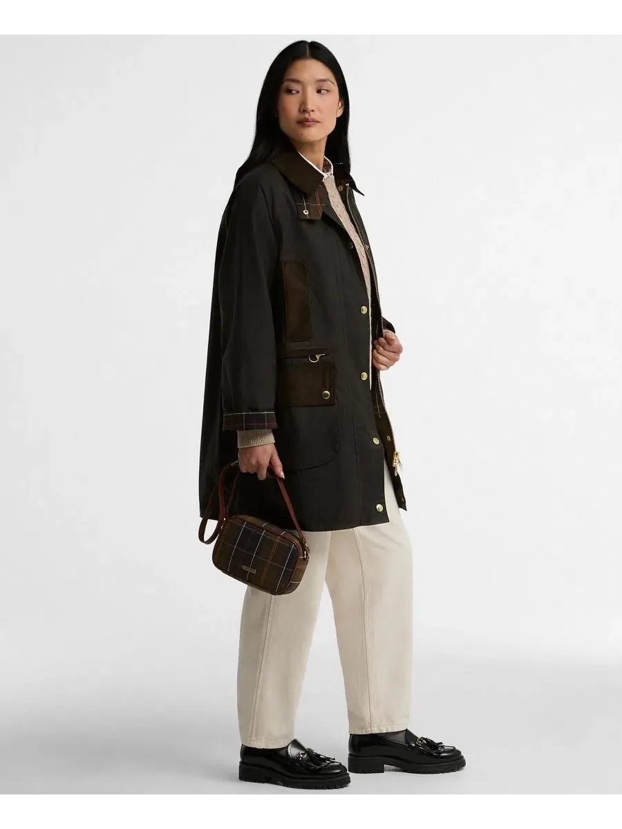 Женская куртка Modern Beaufort с воротником-шнурком Barbour — изображение 6 из 6, оливковый/классический