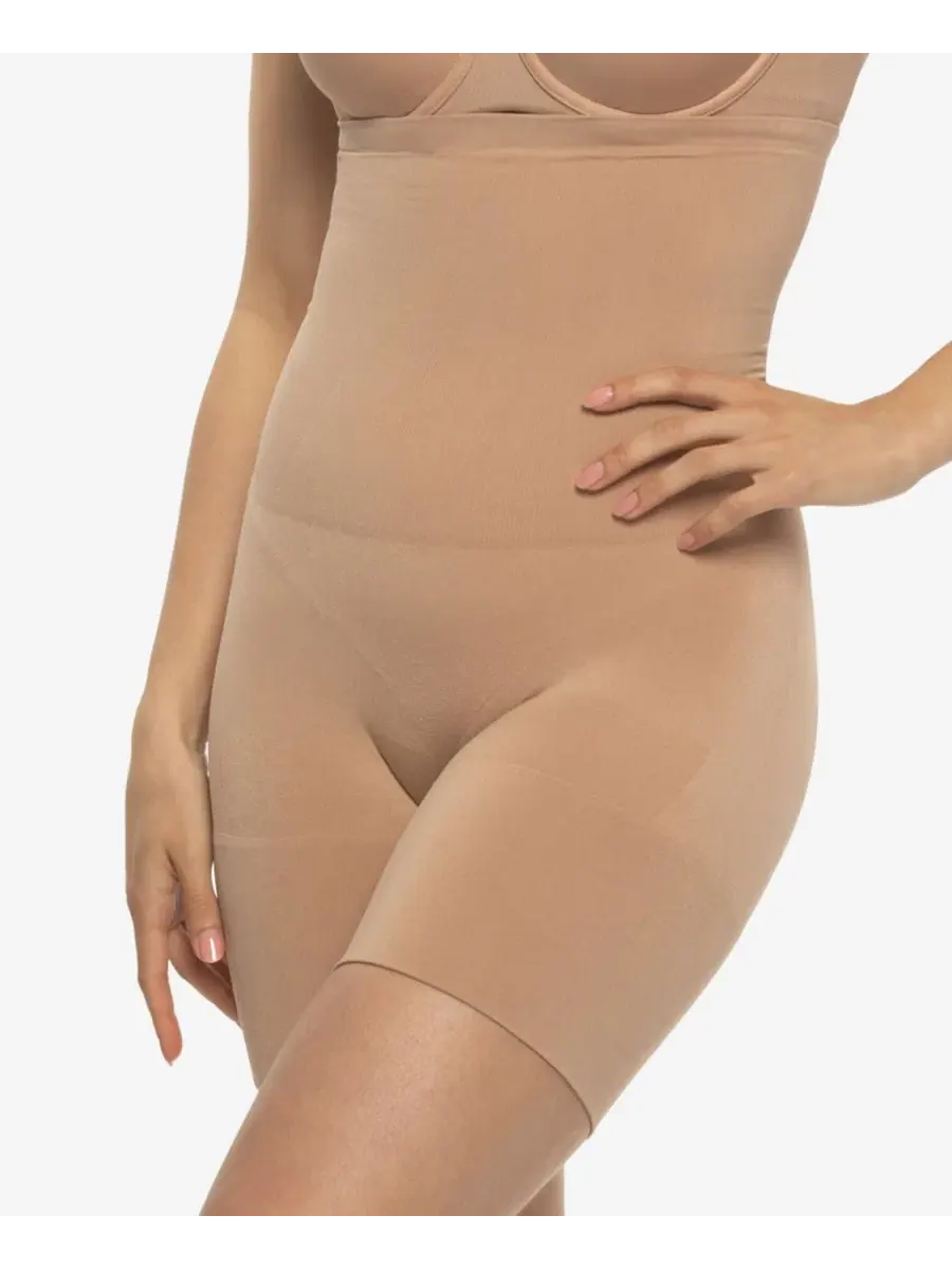 Корректирующие шорты с высокой посадкой Body-Con High Waist Sculpting Shorts Felina, Suede — изображение 2 из 3
