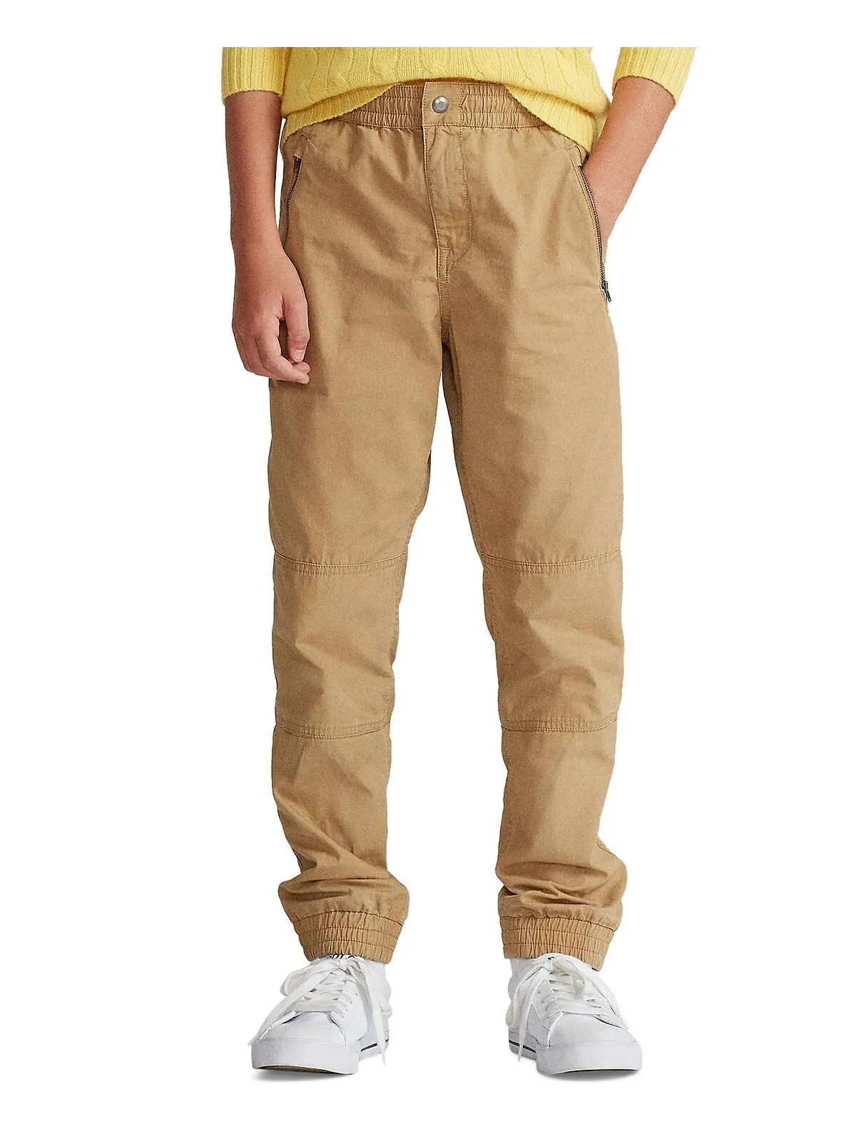 Поплиновые джоггеры на шнурке для мальчиков Big Boys Polo Ralph Lauren — изображение 2 из 4, верблюжий