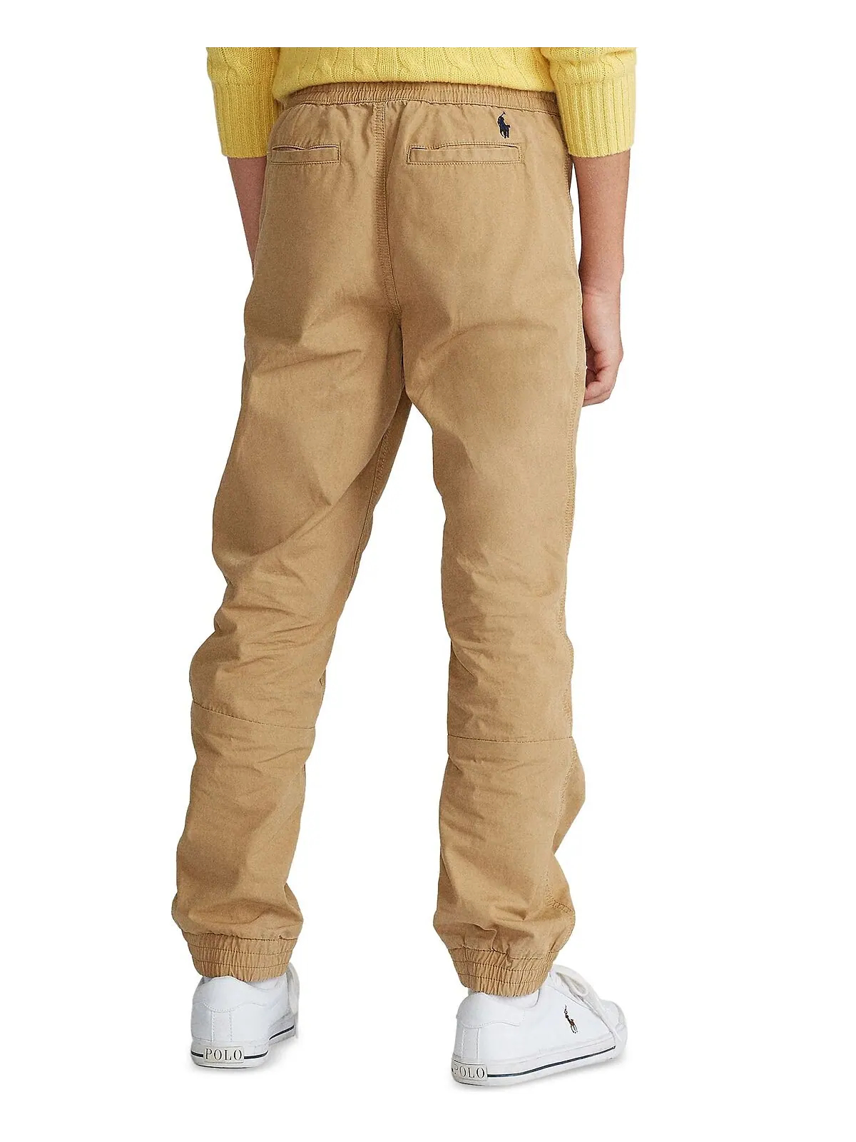 Поплиновые джоггеры на шнурке для мальчиков Big Boys Polo Ralph Lauren — изображение 3 из 4, верблюжий