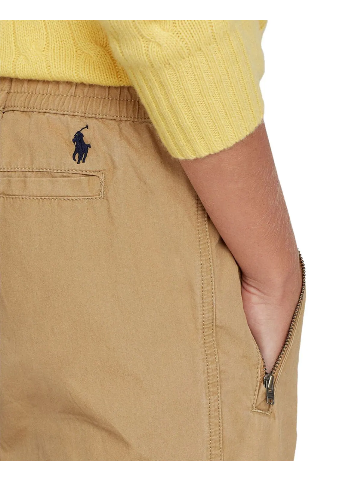 Поплиновые джоггеры на шнурке для мальчиков Big Boys Polo Ralph Lauren — изображение 4 из 4, верблюжий