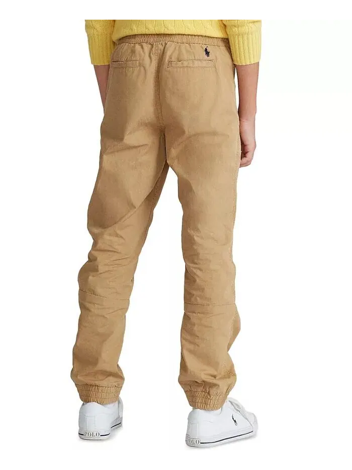 Поплиновые джоггеры на шнурке для мальчиков Big Boys Polo Ralph Lauren — изображение 3 из 4, темно-синий