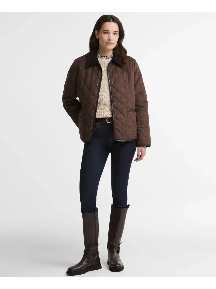 Стеганая куртка Sonya с хлопковым воротником Barbour — изображение 2 из 7, коричневый