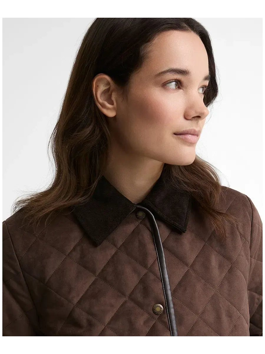 Стеганая куртка Sonya с хлопковым воротником Barbour — изображение 3 из 7, коричневый