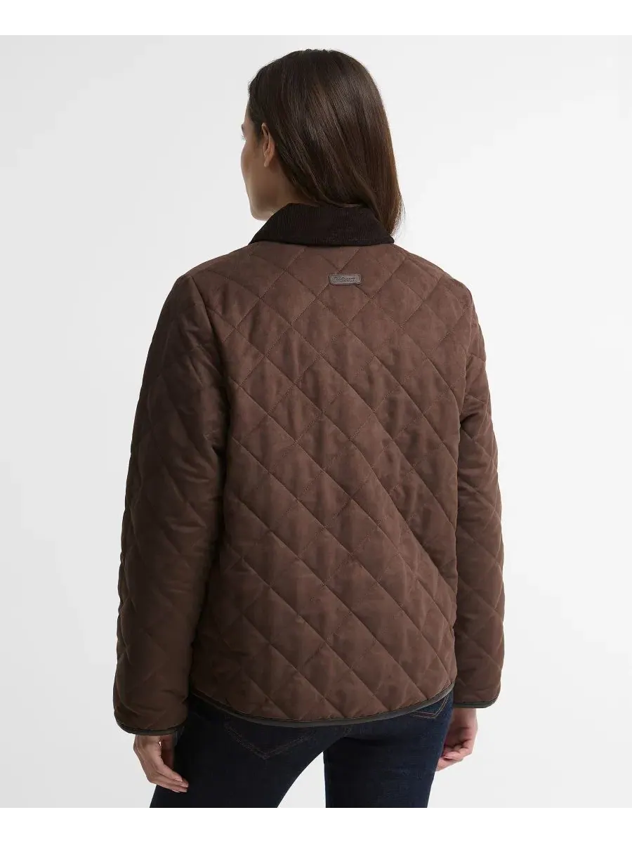 Стеганая куртка Sonya с хлопковым воротником Barbour — изображение 4 из 7, коричневый