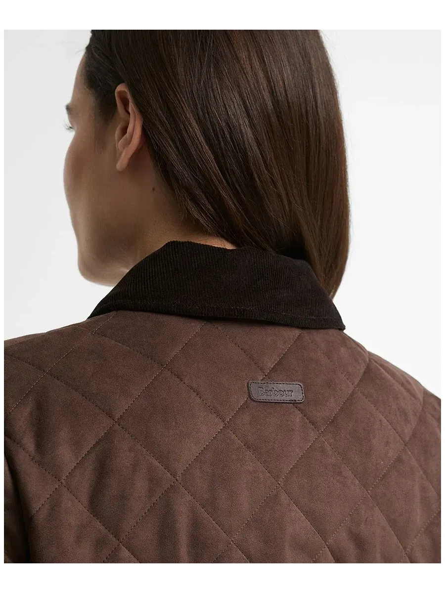 Стеганая куртка Sonya с хлопковым воротником Barbour — изображение 5 из 7, коричневый