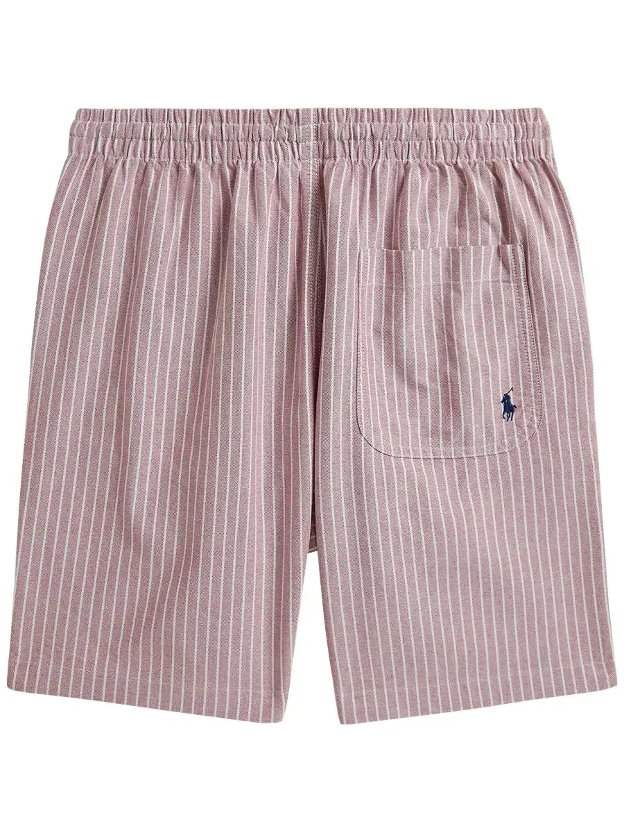 Шорты свободного кроя с вышивкой Polo Ralph Lauren — изображение 2 из 3, бордовый белый