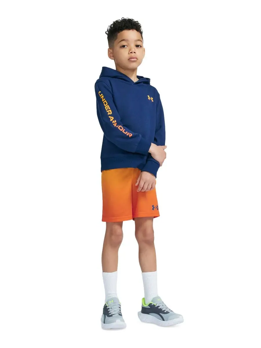Комплект лонгслив-худи и шортов с капюшоном и длинным рукавом Under Armour — изображение 2 из 11, темно-синий/оранжевый