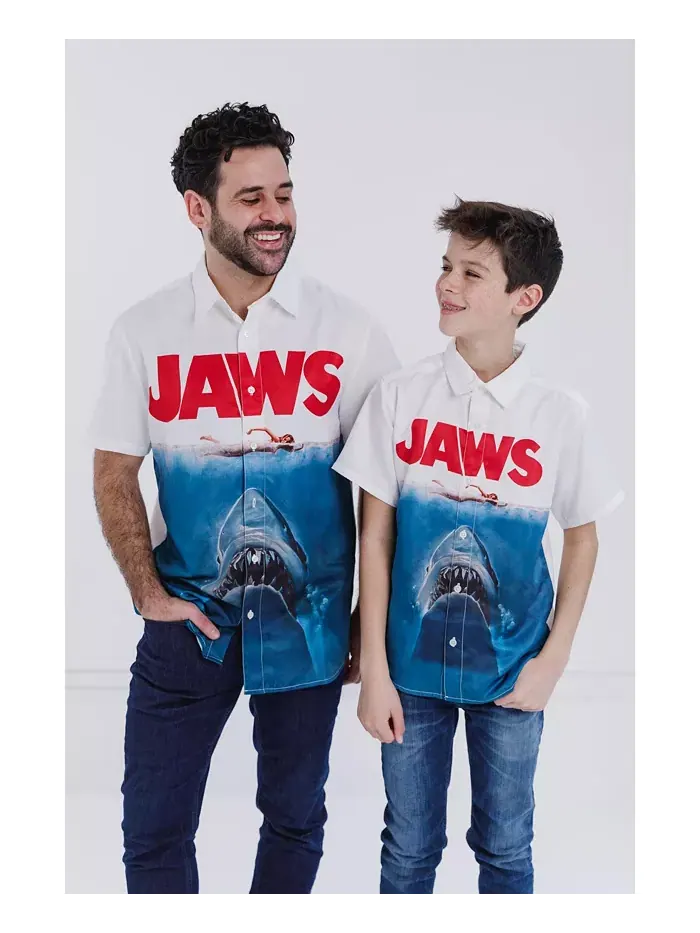 Мужская гавайская рубашка на пуговицах Jaws — 5