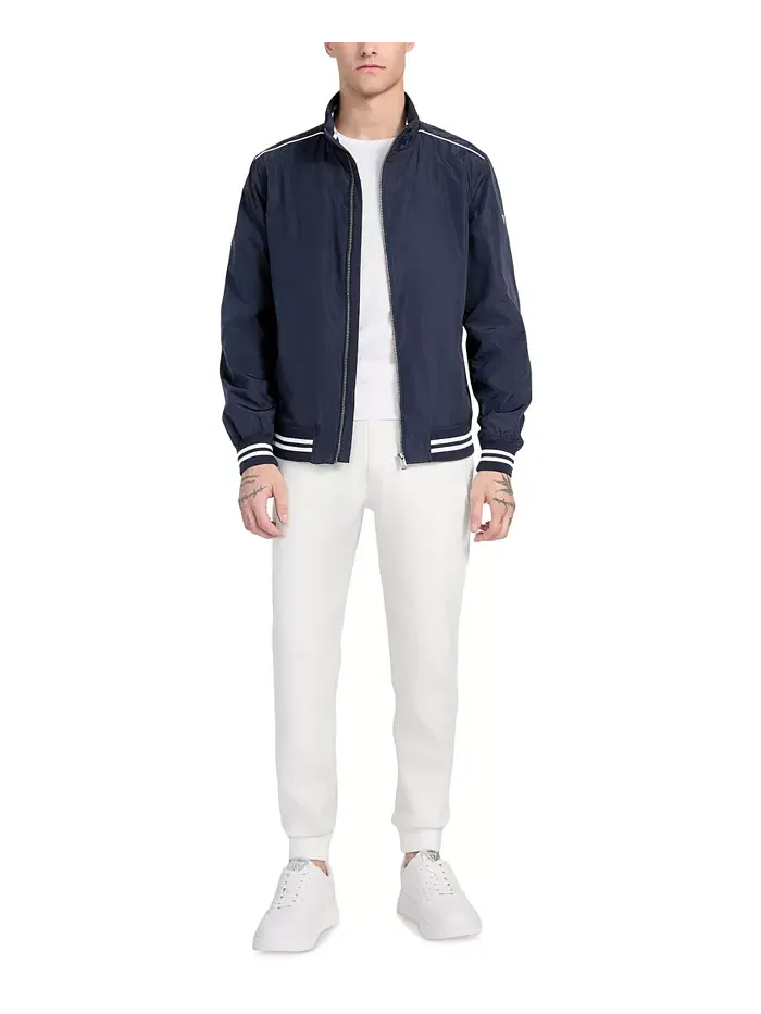 Мужская городская бомбер-куртка Regular-Fit в полоску GUESS — изображение 2 из 4, синий
